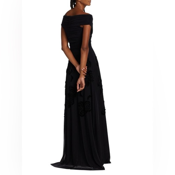 Chiara Boni Destiny Velvet Tulle Maxi Evening Formal Gown Dress US 16 IT 52 NWT - Picture 2 of 12